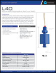 L40 Vertical Mount Polypropylene Liquid Level Switch