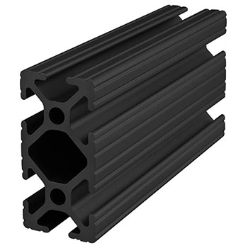 1.00" X 2.00" T-Slotted Profile - Six Open T-Slots (1020-Black-FB)