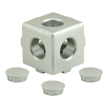 10 & 25 Series 3 Way - Light Squared Corner Connector (14135)