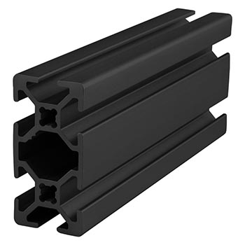 20mm X 40mm T-Slotted Profile - Six Open T-Slots (20-2040-Black-FB)