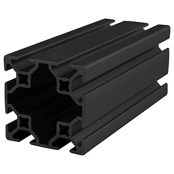 40mm X 40mm T-Slotted Profile - Eight Open T-Slots (20-4040-Black-FB)