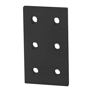 20 Series 6 Hole - Rectangular Flat Plate (20-4166-Black)