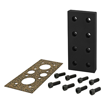 15 Series 8-Hole Pressure Manifold Stopper Plate (2163-Black)