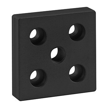 25 Series 5 Hole - Center Tap Base Plate: 50mm x 50mm with M10 Tap (25-2131-Black)