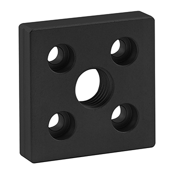 25 Series 5 Hole - Center Tap Base Plate: 50mm x 50mm with M16 Tap (25-2132-Black)