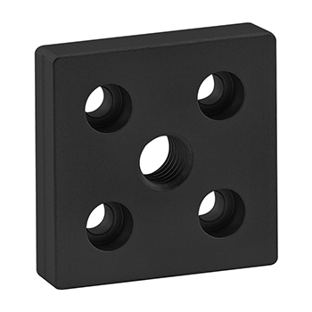 25 Series 5 Hole - Center Tap Base Plate: 50mm x 50mm with M12 Tap (25-2139-Black)