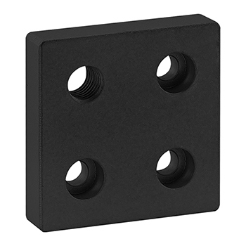 25 Series 4 Hole - Offset Tap Base Plate: 50mm x 50mm with M10 Corner Tap (25-2142-Black)