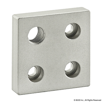 25 Series 4 Hole - Offset Tap Base Plate: 50mm x 50mm with M12 Corner Tap (25-2143)