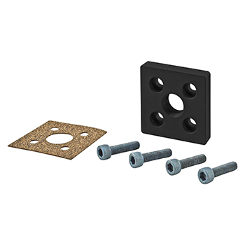 25 Series 5-Hole Square Pressure Manifold Feed Plate (25-2159-Black)