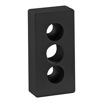 25 Series 3 Hole - Center Tap Base Plate - 25mm x 50mm with M12 Tap (25-2361-Black)