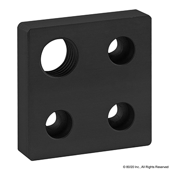 25 Series 4 Hole - Offset Tap Base Plate: 50mm x 50mm with M16 Corner Tap (25-2363-Black)