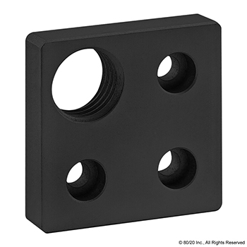 25 Series 4 Hole - Offset Tap Base Plate: 50mm x 50mm with M20 Corner Tap (25-2364-Black)