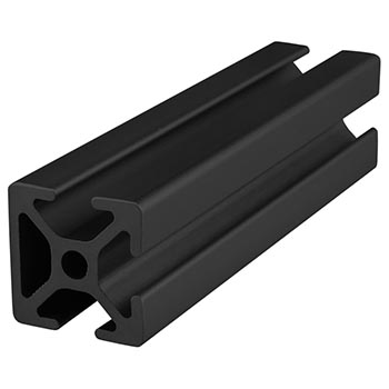 25mm X 25mm T-Slotted Profile - Three Adjacent Open T-Slots (25-2503-Black-FB)