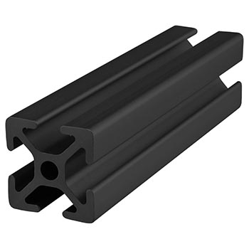 25mm X 25mm T-Slotted Profile - Four Open T-Slots (25-2525-Black-FB)