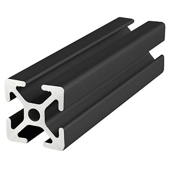 25mm X 25mm T-Slotted Profile - Four Open T-Slots (25-2525-Black)