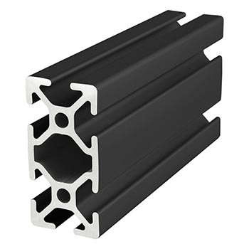 25mm X 50mm T-Slotted Profile - Six Open T-Slot (25-2550-Black)