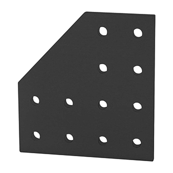 25 Series 12 Hole - 90 Degree Angled Flat Plate (25-4128-Black)