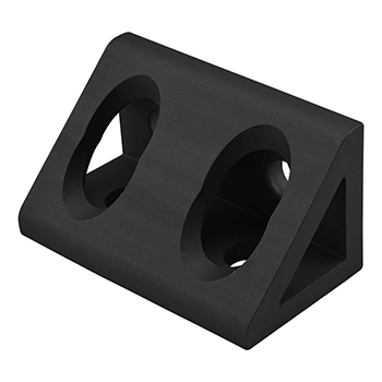 25 Series 4 Hole - Wide Gusseted Inside Corner Bracket (25-4134-Black)