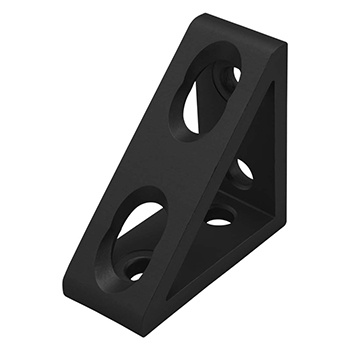 25 Series 4 Hole - Tall Gusseted Inside Corner Bracket (25-4136-Black)