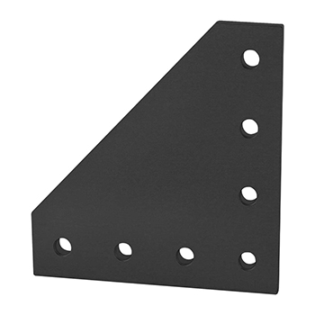 25 Series 7 Hole - 90 Degree Angled Squared Flat Plate (25-4152-Black)