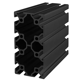 50mm X 100mm T-Slotted Profile - Twelve Open T-Slots (25-5010-Black-FB)