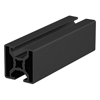 30mm X 30mm T-Slotted Profile - Two Opposite Open T-Slots (30-3004-Black-FB)