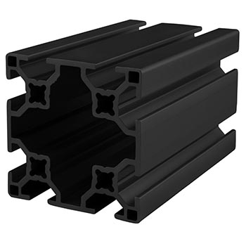 60mm X 60mm T-Slotted Profile - Eight Open T-Slots (30-6060-Black-FB)