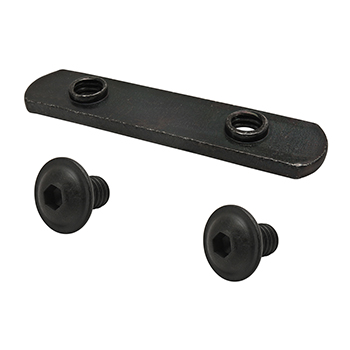 Bolt Assembly: (2) 5/16-18 x 0.500" Black FBHSCS and Double Slide-In Economy T-Nut - Black Zinc (3000)