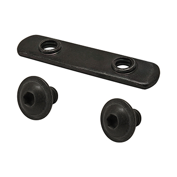 Bolt Assembly: (2) 1/4-20 x 0.375" Black FBHSCS and Double Slide-In Economy T-Nut - Black Zinc (3002)