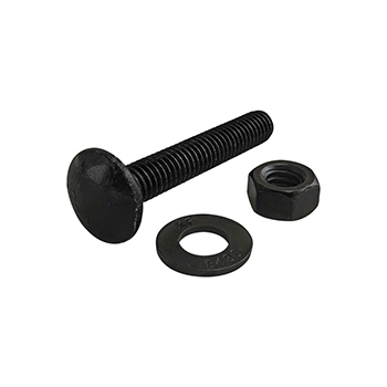 Bolt Assembly: 5/16-18 x 2.000" Black Slide-In Flanged Economy T-Slot Stud with Washer and Hex Nut - Black Zinc (3154)