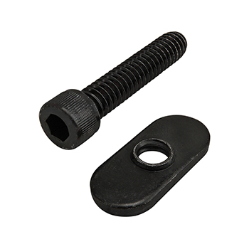 Bolt Assembly: 1/4-20 x 1.250" Black SHCS and Slide-In Economy T-Nut - Centered Thread - Black Zinc (3307)