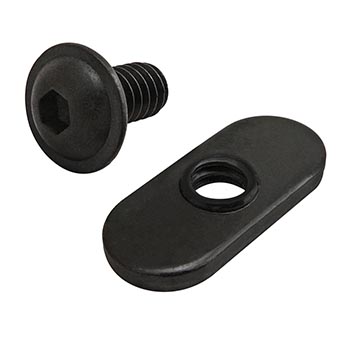 Bolt Assembly: 1/4-20 x 0.500" Black FBHSCS and Slide-In Economy T-Nut - Centered Thread - Black Zinc (3321)