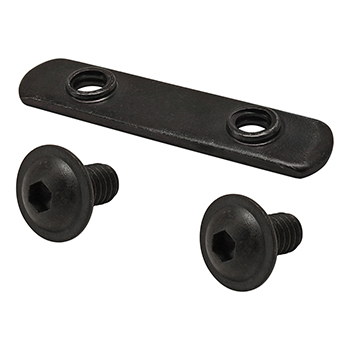 Bolt Assembly: (2) 1/4-20 x 0.500" Black FBHSCS and Double Slide-In Economy T-Nut - Black Zinc (3356)