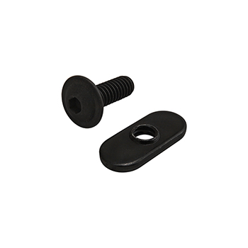 Bolt Assembly: 1/4-20 x 0.750" Black FBHSCS and Slide-In Economy T-Nut - Centered Thread - Black Zinc (3384)