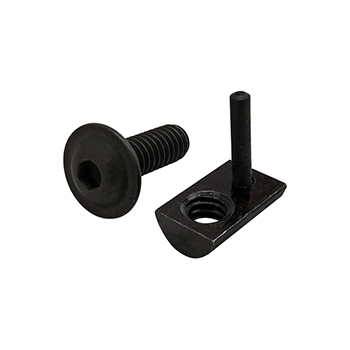 Bolt Assembly: 1/4-20 x 0.750" Black FBHSCS and Roll-In T-Nut with Flex Handle - Black Zinc (3385)