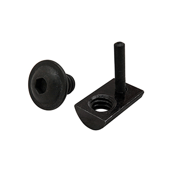 Bolt Assembly: 1/4-20 x 0.375" Black FBHSCS and Roll-In T-Nut with Flex Handle - Black Zinc (3387)