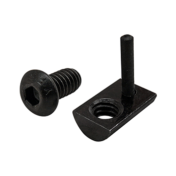 Bolt Assembly: 1/4-20 x 0.500" Black BHSCS with Roll-In T-Nut with Flex Handle - Black Zinc (3394)