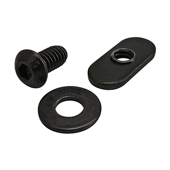 Bolt Assembly: 1/4-20 x 0.500" Black BHSCS with Slide-In Economy T-Nut - Centered Thread - Black Zinc (3398)