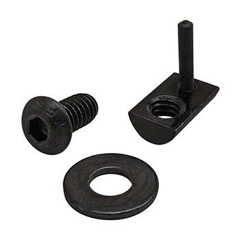 Bolt Assembly: 1/4-20 x 0.500" Black BHSCS with Washer and Roll-In T-Nut with Flex Handle - Black Zinc (3399)