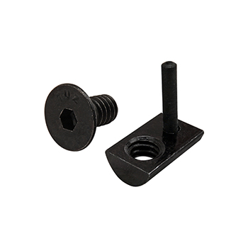 Bolt Assembly: 1/4-20 x 0.500" Black FHSCS and Roll-In T-Nut with Flex Handle - Black Zinc (3415)