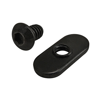 Bolt Assembly: 1/4-20 x 0.375" Black BHSCS with Slide-In Economy T-Nut - Centered Thread - Black Zinc (3416)