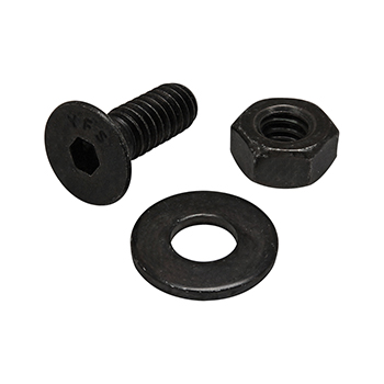 Bolt Assembly: 1/4-20 x 0.750" Black FHSCS with Washer and Hex Nut - Black Zinc (3417)