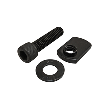 Bolt Assembly: 5/16-18 x 1.300" Black SHCS with Washer and Slide-In Economy T-Nut - Offset Thread - Black Zinc (3421)