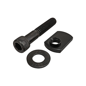 Bolt Assembly: 5/16-18 x 1.750" Black SHCS with Washer and Slide-In Economy T-Nut - Offset Thread - Black Zinc (3423)