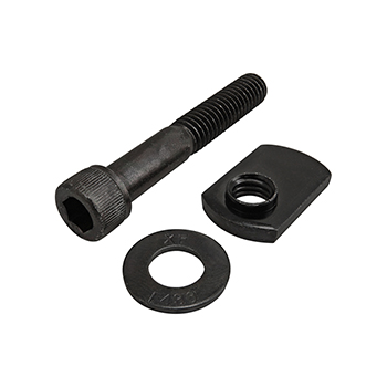 Bolt Assembly: 5/16-18 x 2.000" Black SHCS with Washer and Slide-In Economy T-Nut - Offset Thread - Black Zinc (3424)