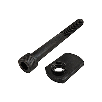 Bolt Assembly: 5/16-18 x 3.000" Black SHCS and Slide-In Economy T-Nut - Offset Thread - Black Zinc (3430)