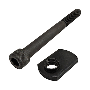 Bolt Assembly: 5/16-18 x 3.25" Black SHCS and Slide-In Economy T-Nut - Offset Thread - Black Zinc (3431)