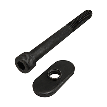 Bolt Assembly: 1/4-20 x 2.500" Black SHCS and Slide-In Economy T-Nut - Centered Thread - Black Zinc (3434)