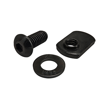 Bolt Assembly: 5/16-18 x 0.750" Black BHSCS with Washer and Slide-In Economy T-Nut - Offset Thread - Black Zinc (3439)