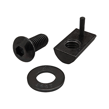 Bolt Assembly: 5/16-18 x 0.750" Black BHSCS with Washer and Roll-In T-Nut with Flex Handle - Black Zinc (3441)